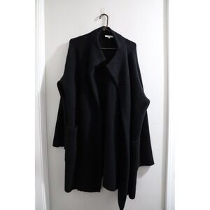 Vince Black Oversized Shawl Collar Knit Cardigan Sweater Coat‎ Size L